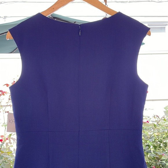 KASPER - Navy Blue - Notched-Neck Sheath Dress Size 4 - Picture 10 of 16